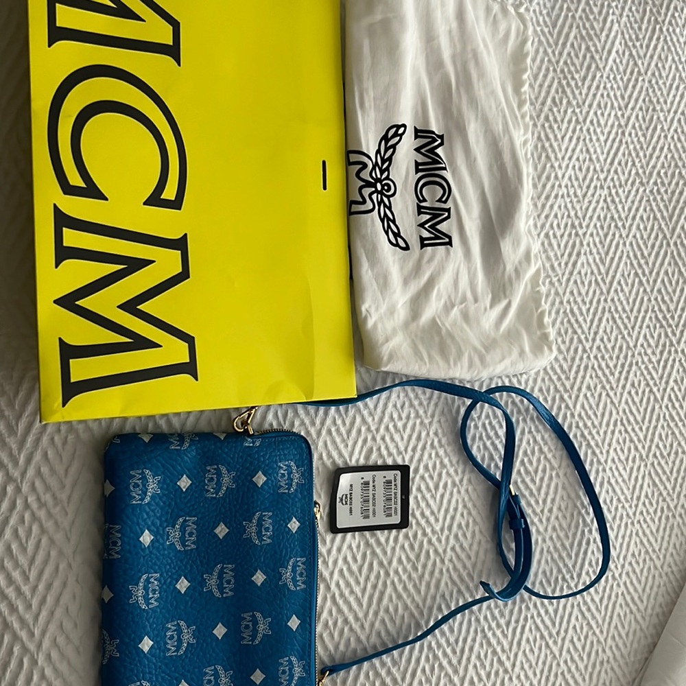 MCM Small Visetos Crossbody with Wristlet Strap